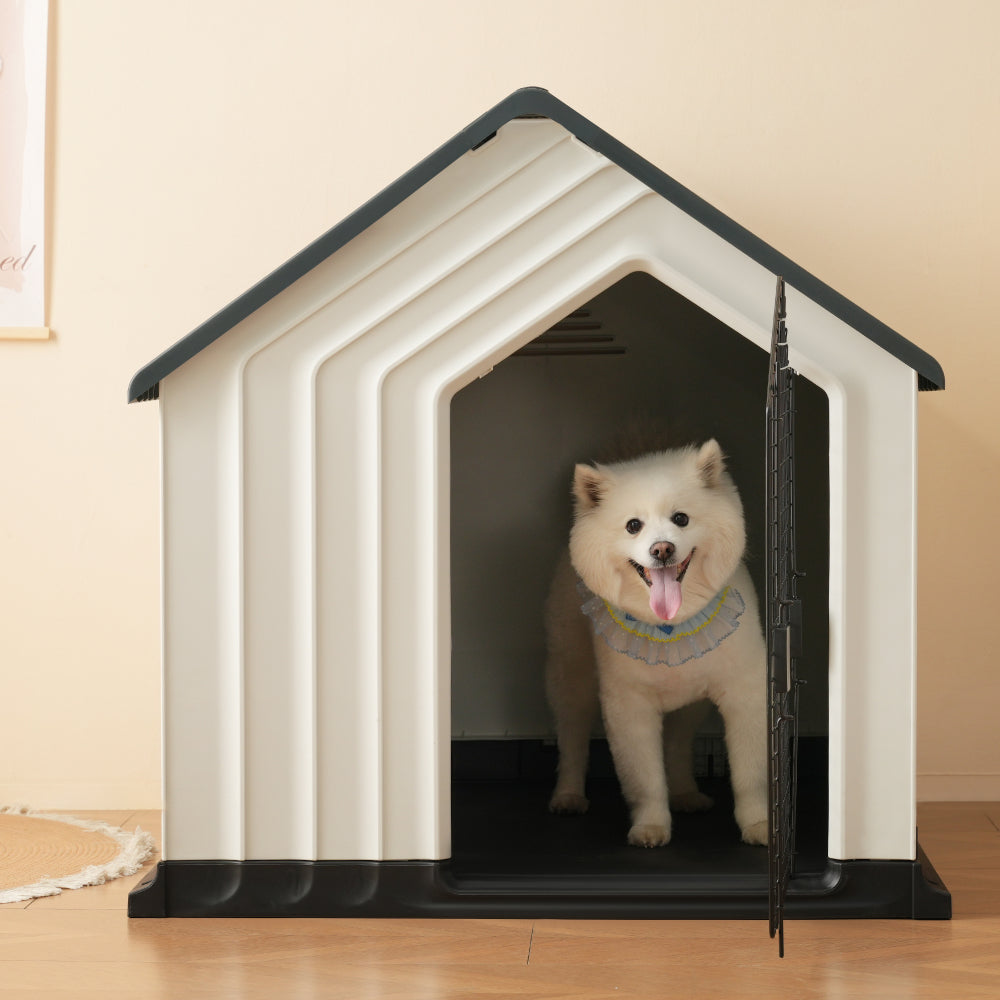犬小屋 ドア付き ペットハウス ペットケージ プラスチック製 犬