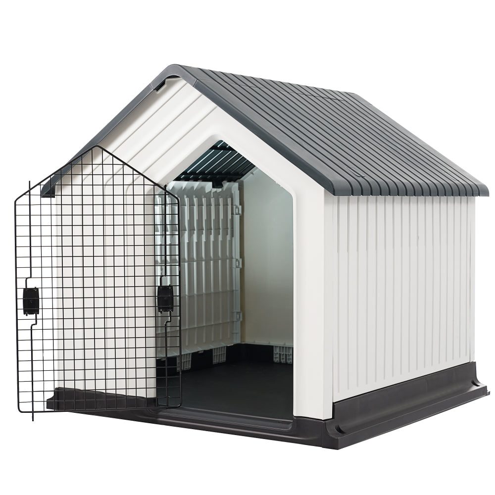 犬小屋 ドア付き ペットハウス ペットケージ プラスチック製 犬